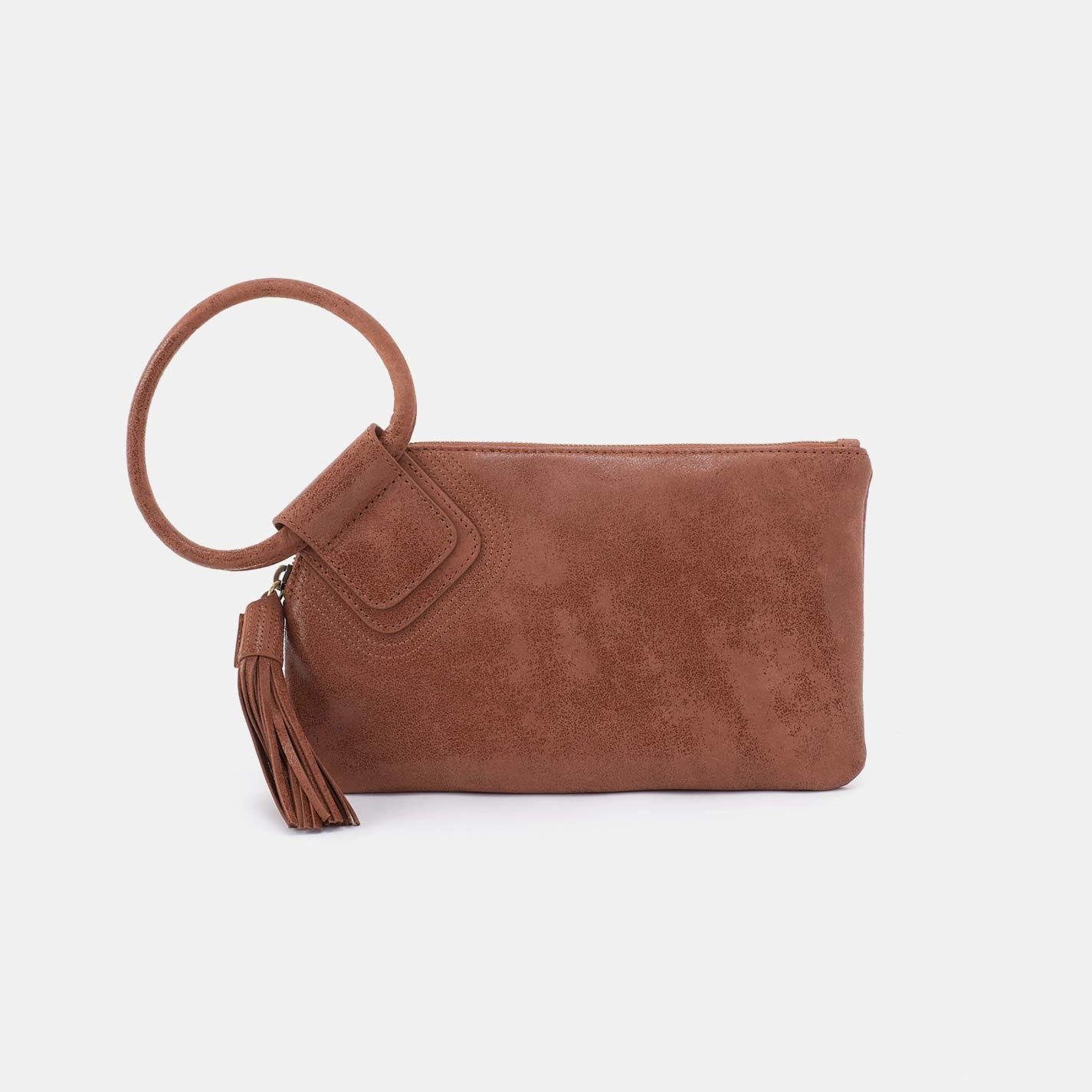 Sable Wristlet in Buffed Leather - Burnished Saddle Urban Explorer