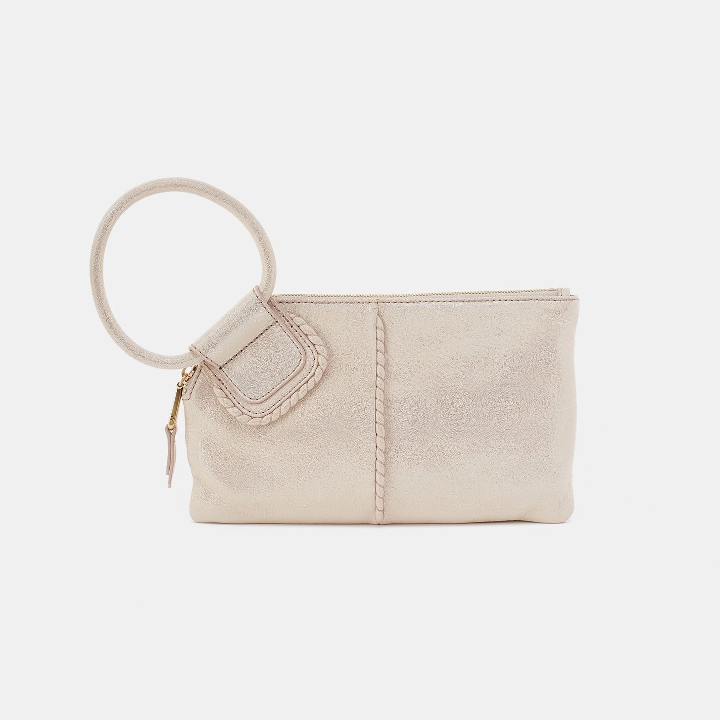 Sable Wristlet In Metallic Leather - Sand Shimmer High-quality cash wallet Travel Companion