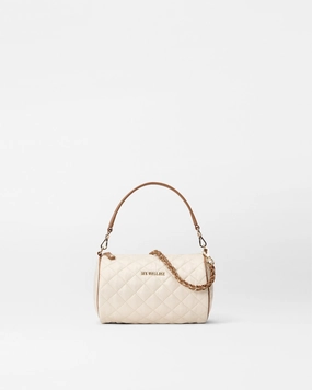 Sandshell with Brown Crosby Barrel Crossbody Soft Leather Texture Sleek Urban Outfit