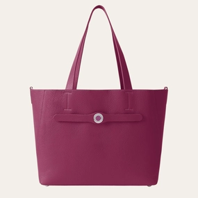 Sleek Utility Sarah Tote | Cheri with Silver hardware
