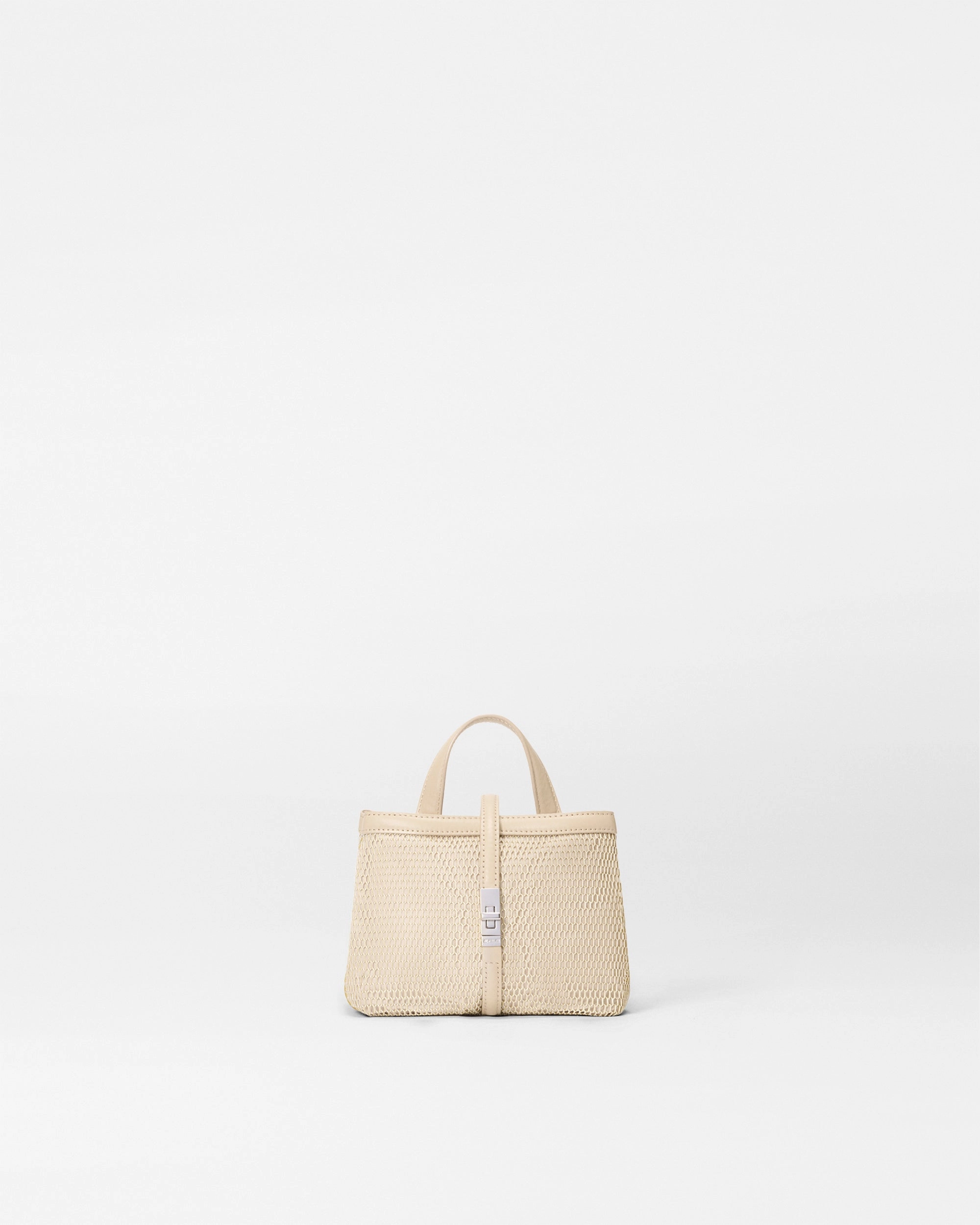 Buff Mesh Mini Astor Top Handle Effortless Look Compact Design