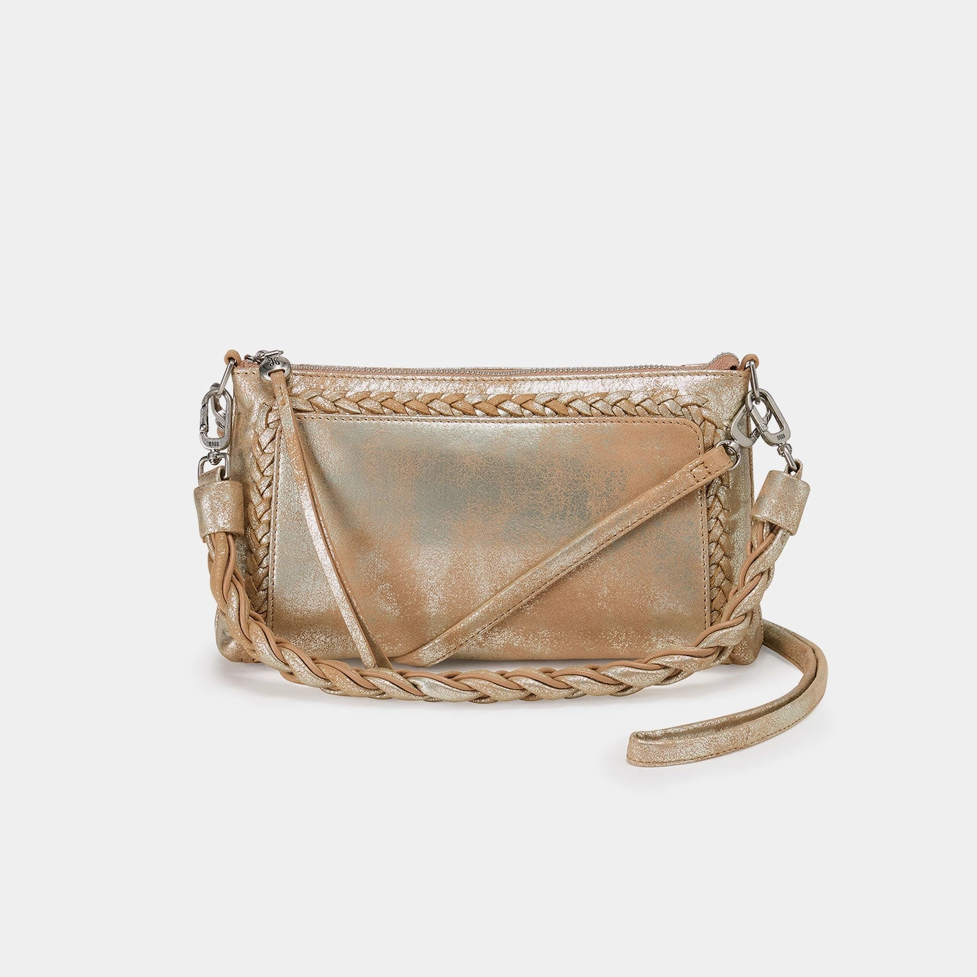 Quality craftsmanship Secure Storage Darcy Crossbody In Metallic Leather - Saddle Stardust