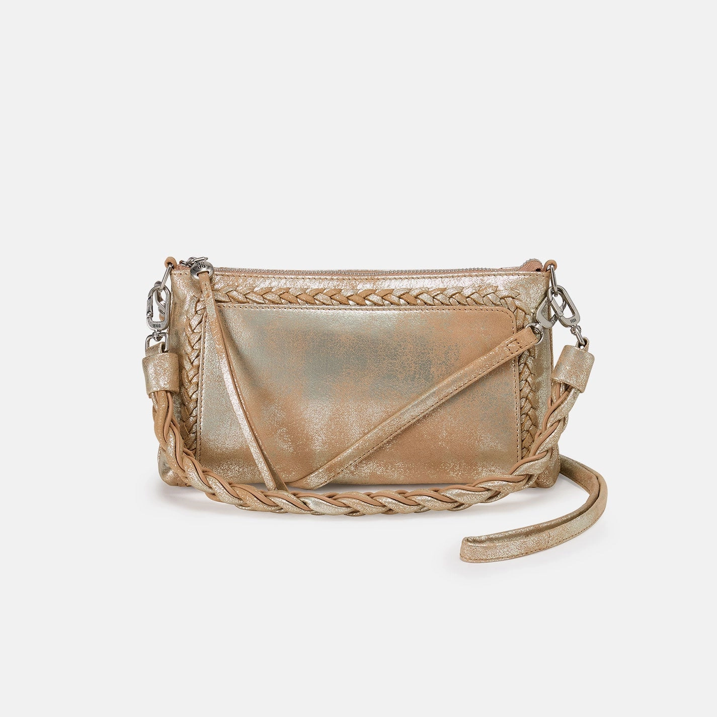 Durable everyday bag Darcy Crossbody In Metallic Leather - Saddle Stardust