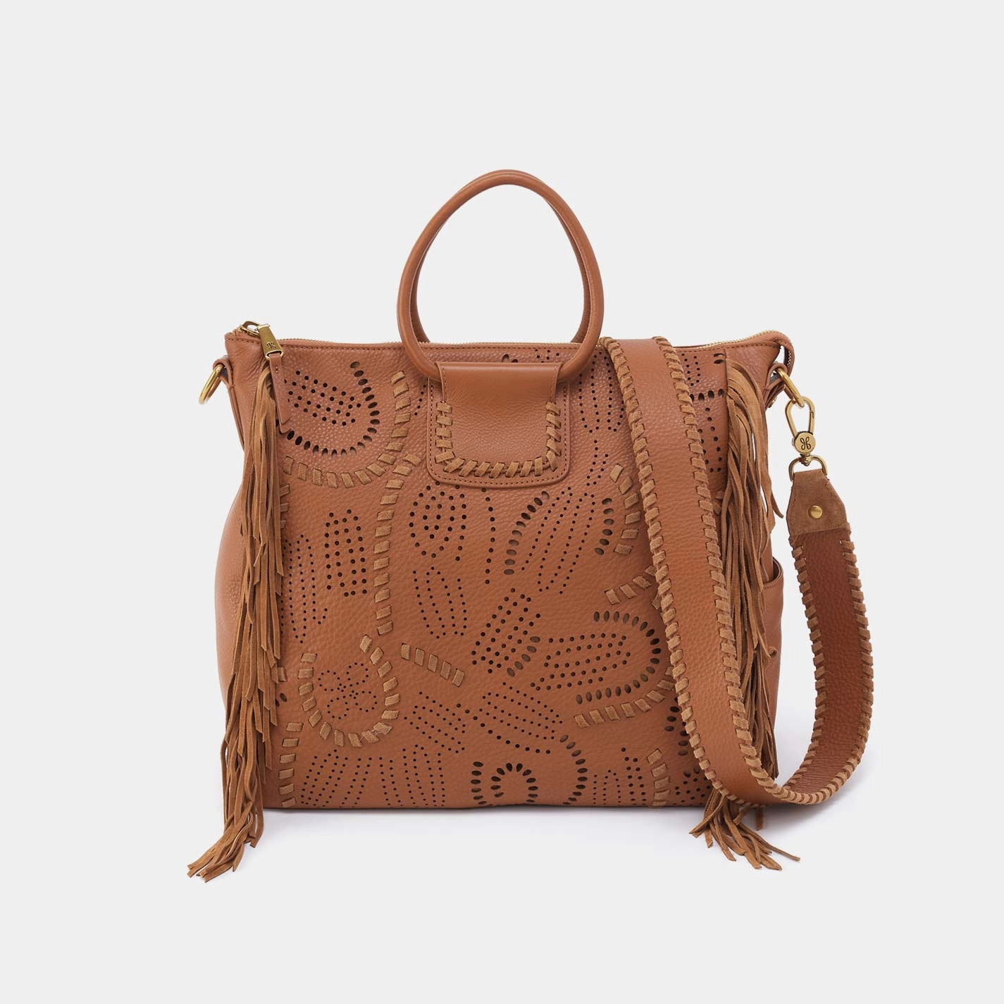 Modern Everyday Sheila Large Satchel in Pebbled Leather - Warm Honey
