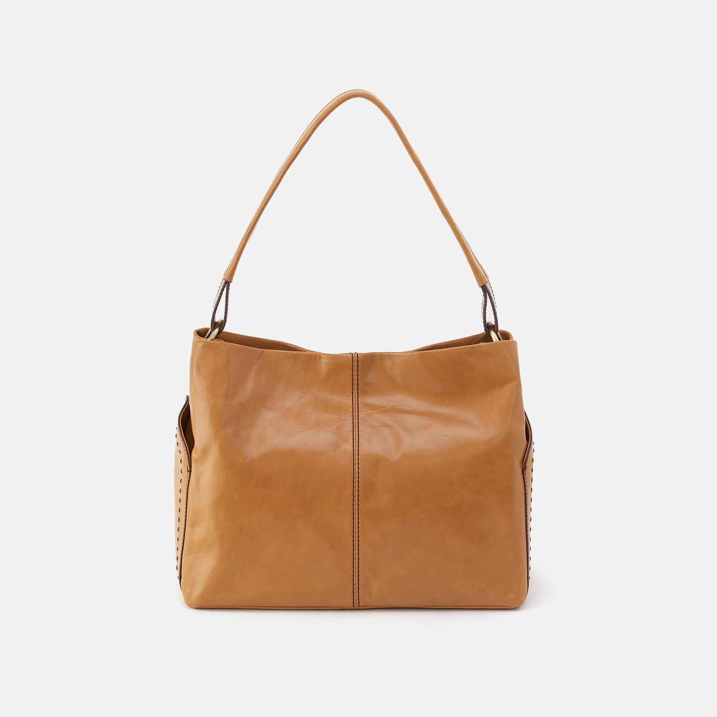 Seneca Shoulder Bag In Polished Leather - Natural Smart Storage All Season