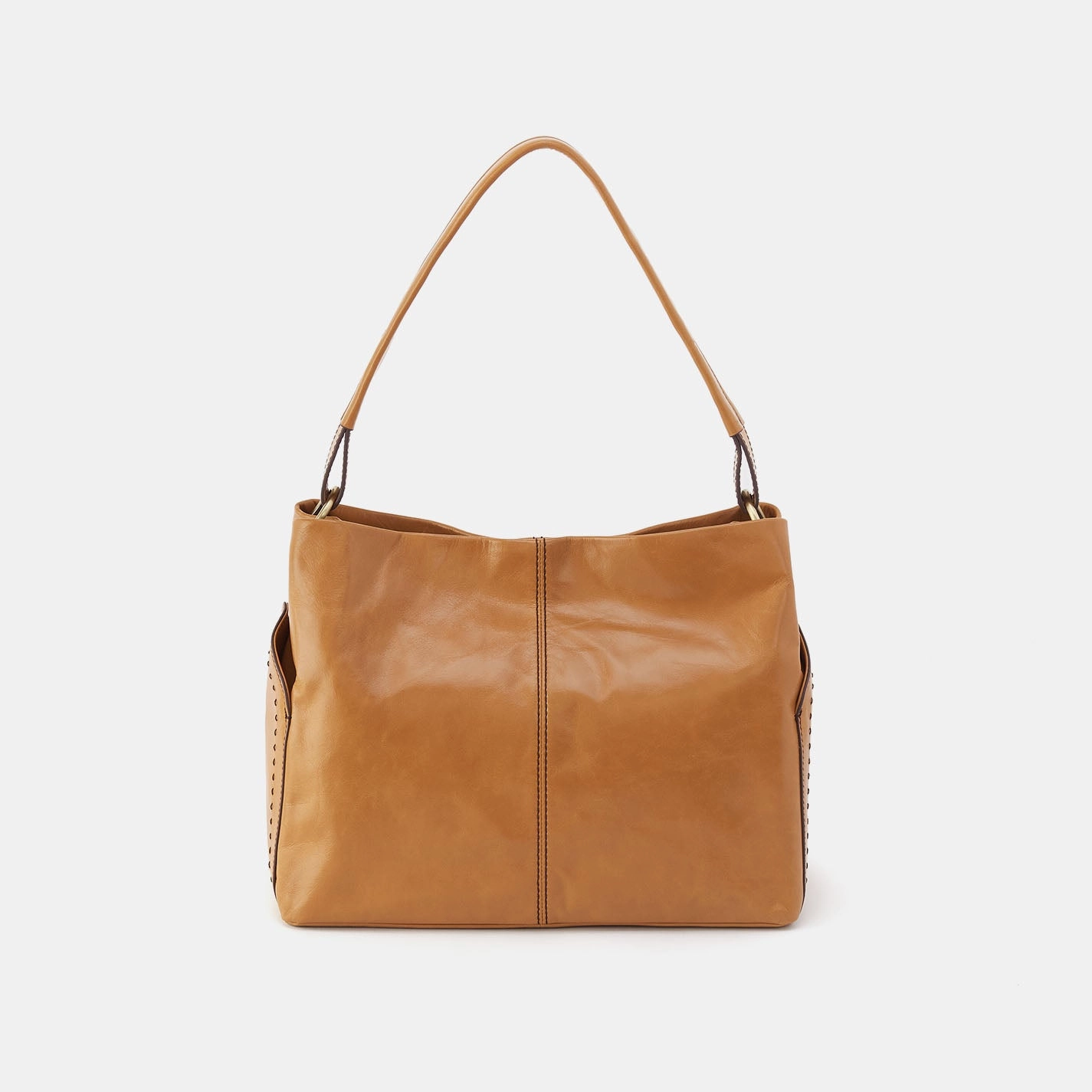 Seneca Shoulder Bag In Polished Leather - Natural Functional Carry Everyday Use