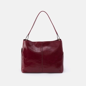 Lightweight Comfort Seneca Shoulder Bag in Polished Leather - Saddleberry