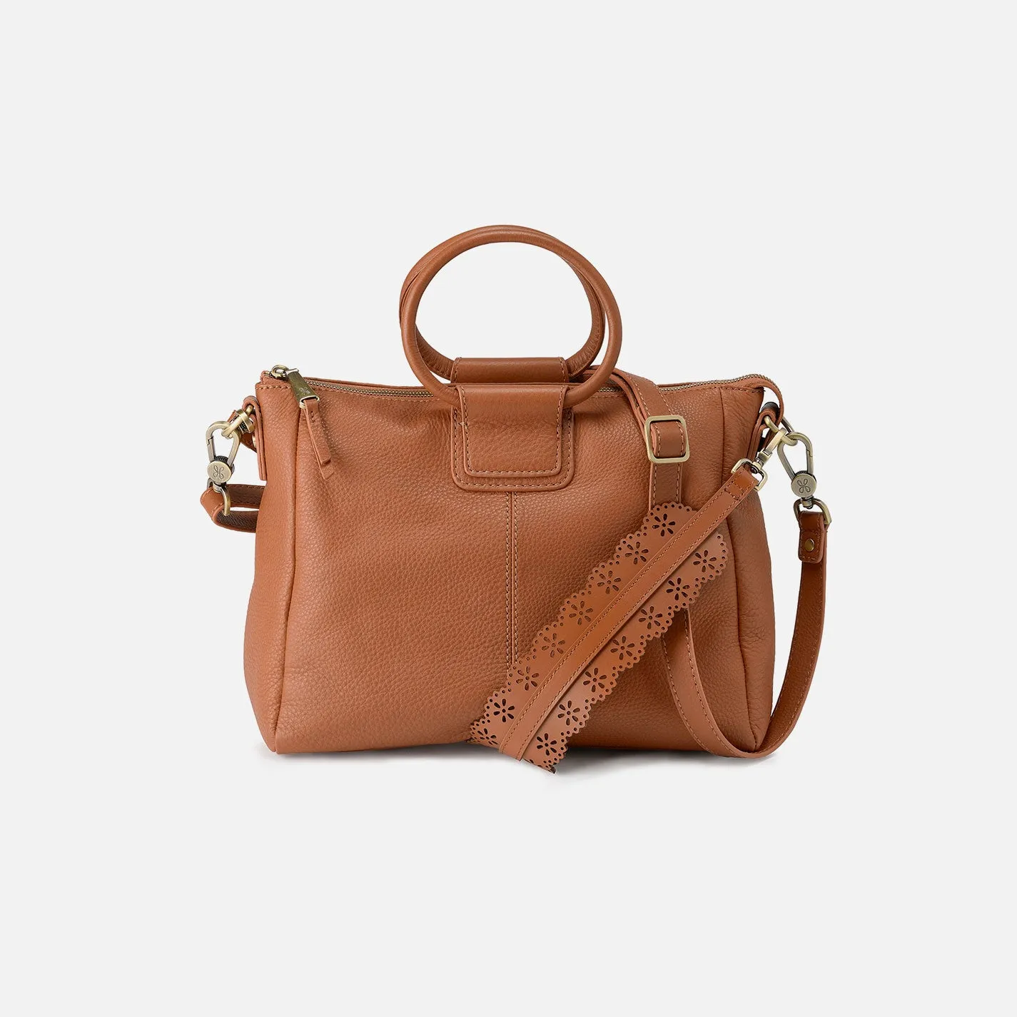 Functional Storage Daily Organizer Sheila Medium Satchel In Pebbled Leather - Warm Honey