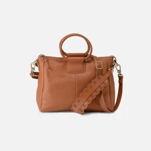 Sheila Medium Satchel In Pebbled Leather - Warm Honey Balanced Form Formal Accessory