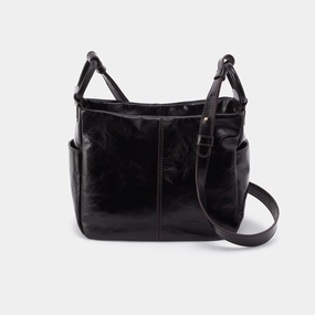 Durable everyday bag Lightweight and easy to carry for all-day use Sheila Crossbody In Polished Leather - Black