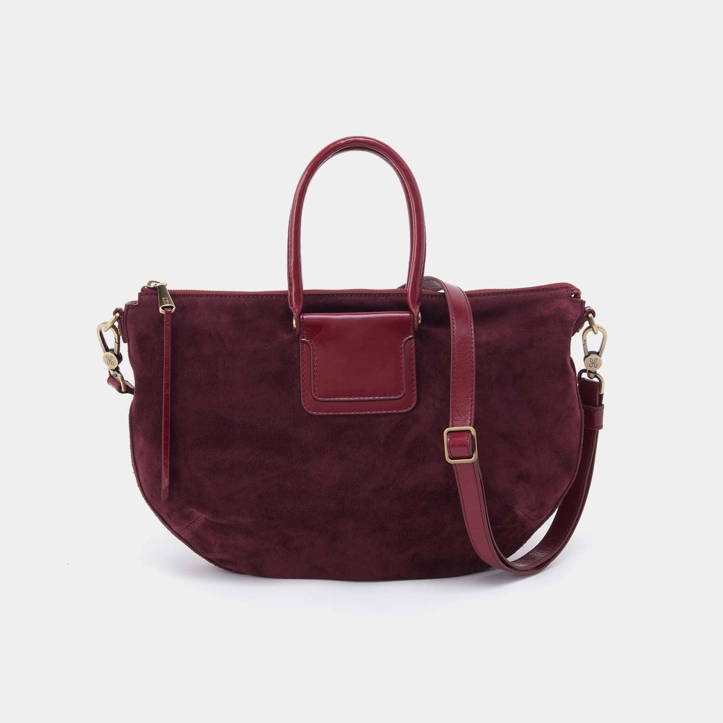 Sheila Large Crossbody in Suede Leather - Prairie Garnet Compact Journey Weekend Companion
