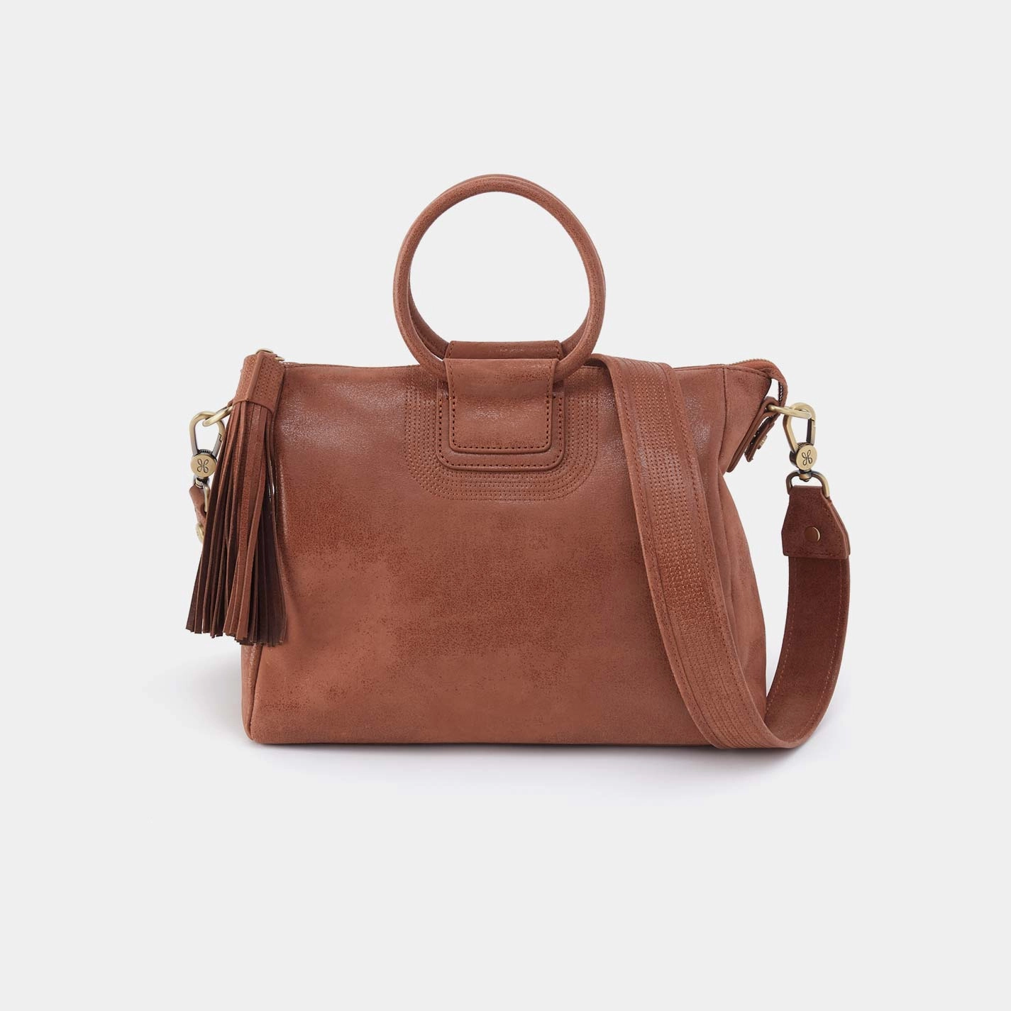 Sheila Medium Satchel in Buffed Leather - Burnished Saddle Functional Storage