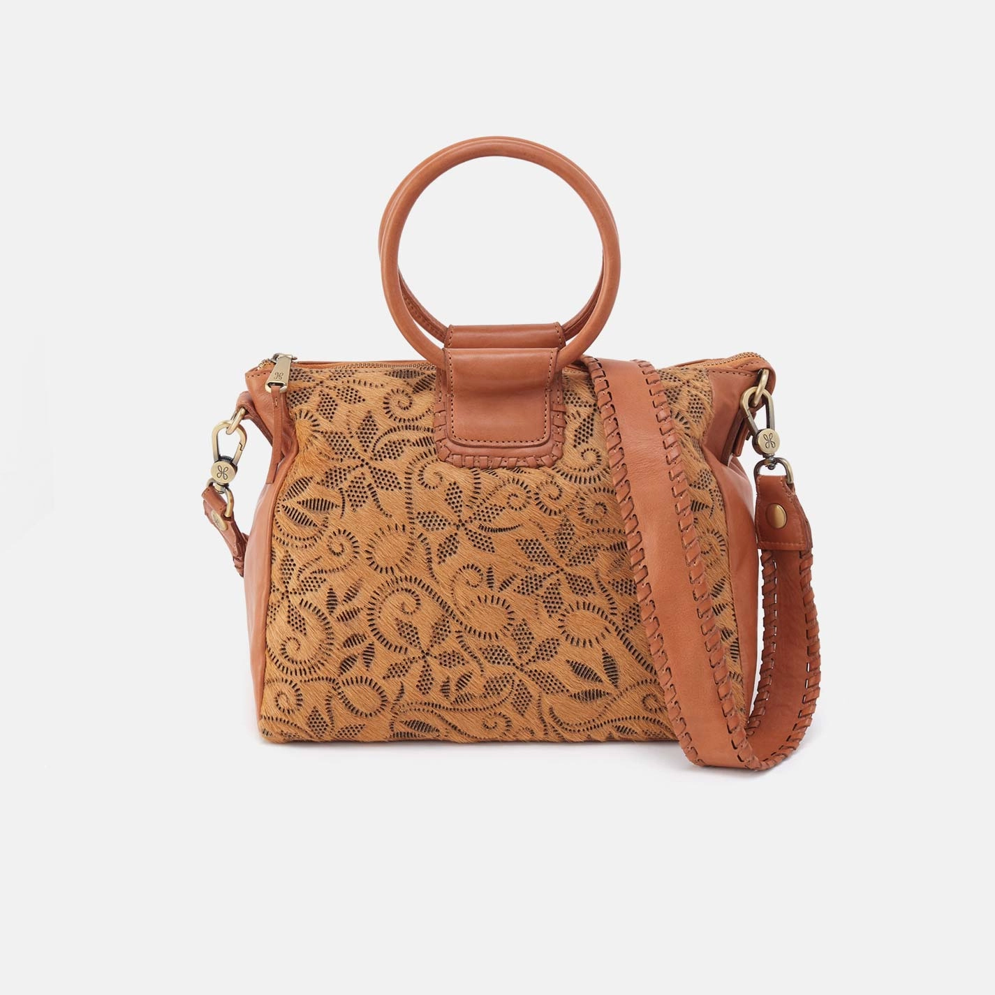 Everyday Essential Sheila Medium Satchel in Hair-On Leather - Harvest Wheat Hair-On