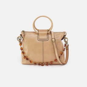 Sleek Urban Outfit Sheila Medium Satchel in Polished Leather - Desert Sand