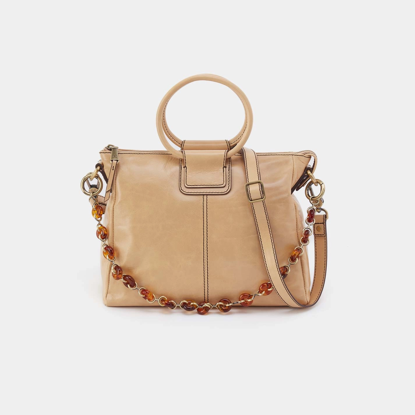 Sheila Medium Satchel in Polished Leather - Desert Sand Functional Functionality Quality craftsmanship
