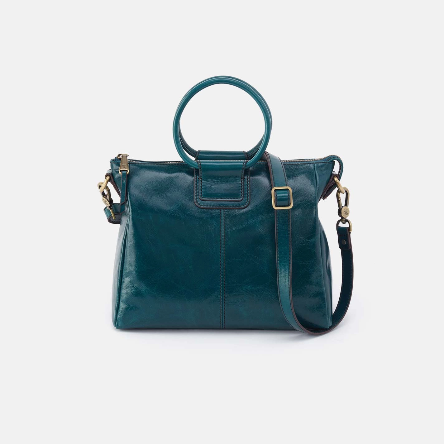 Evening Dinner Sheila Medium Satchel in Polished Leather - Wild Bluegrass