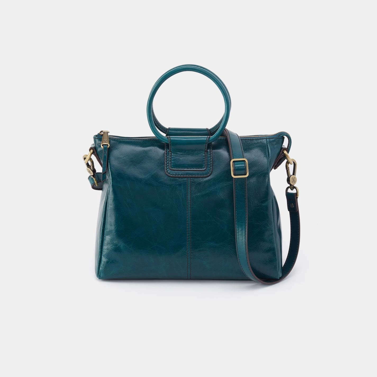 Sheila Medium Satchel in Polished Leather - Wild Bluegrass Minimalist Style