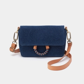 Practical Design Durable Construction Sheila Swift Crossbody In Denim Fabric - Dark Denim
