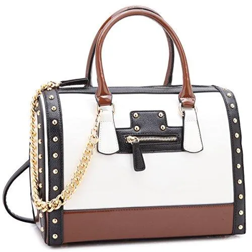 Shiny Patent Handbags Barrel Top Handle Bag for Women l Dasein Fashion Everyday