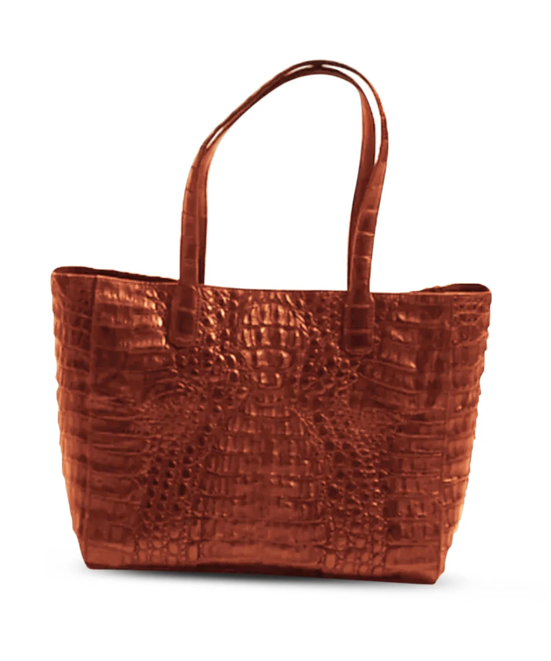 Textured Surface Compact Construction Cassandra Croc Tote