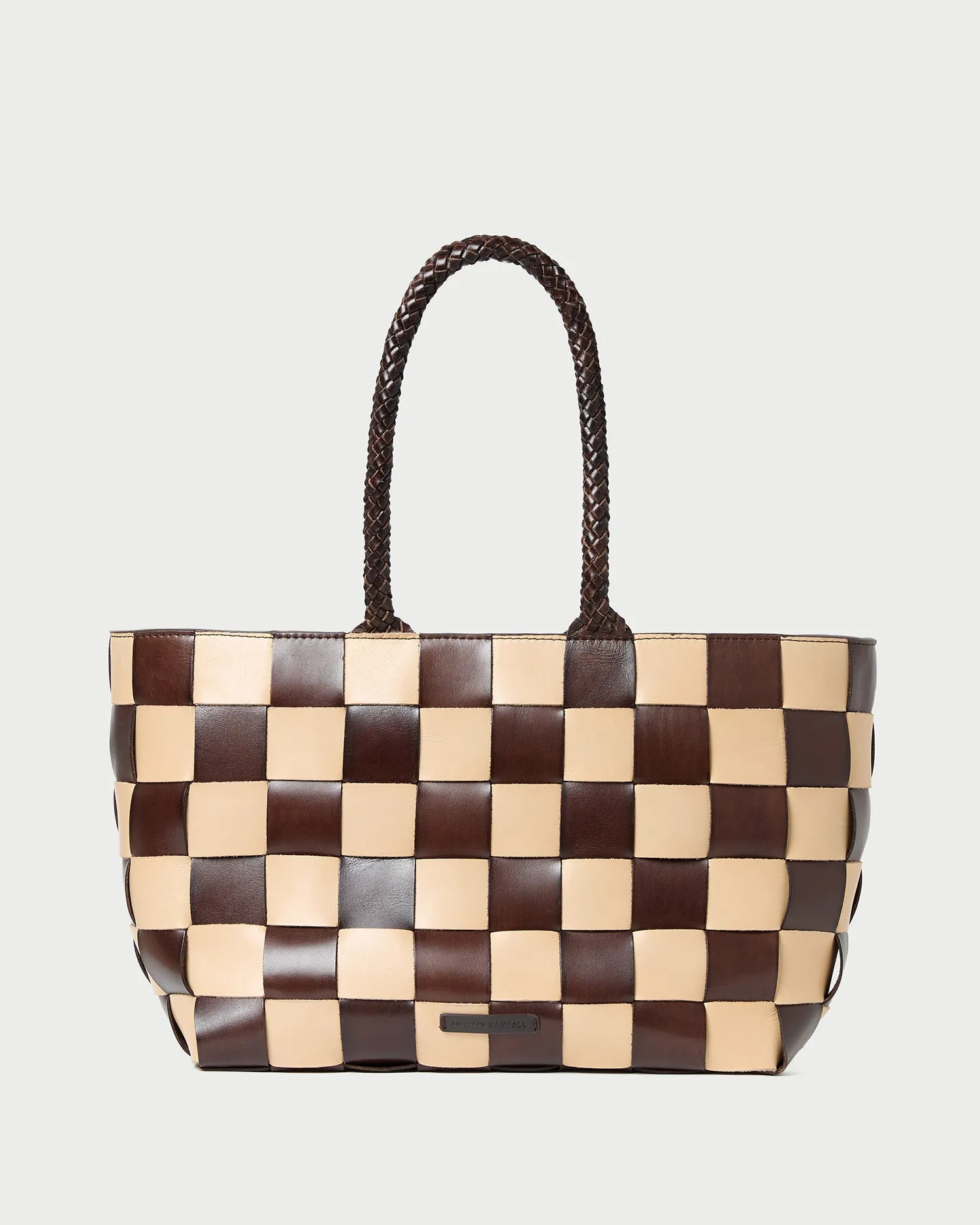 Klara Brown/Butter Woven Leather Tote Functional Bag Portable Storage