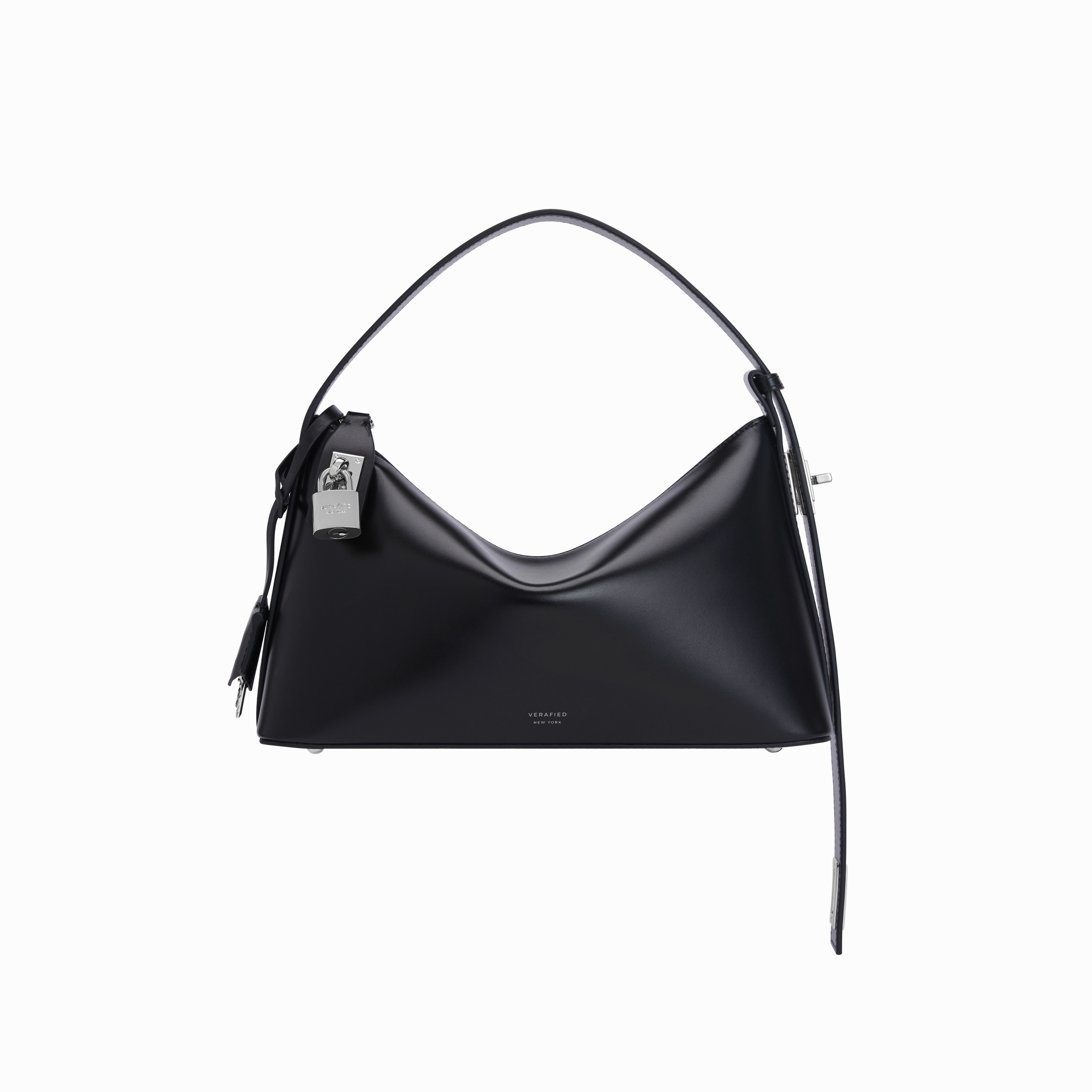 Minimal Travel Modern Appeal Silver Black Hobo Bag
