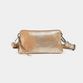 Fern Slim Belt Bag In Metallic Leather - Saddle Stardust Strong build ensures that the bag will last through daily use
