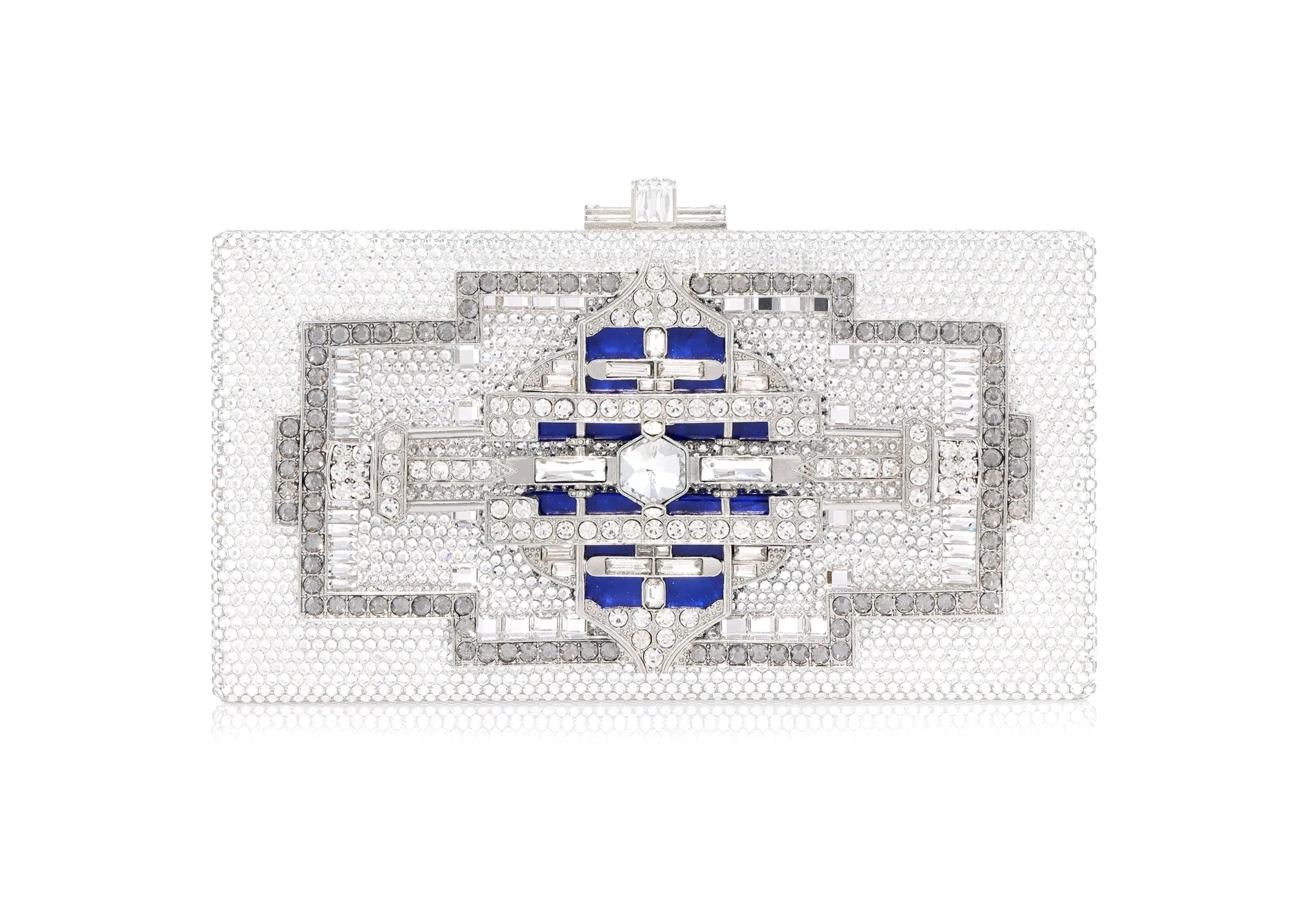 Sleek Rectangle Lillian Silver Metal hardware Trendy Urban