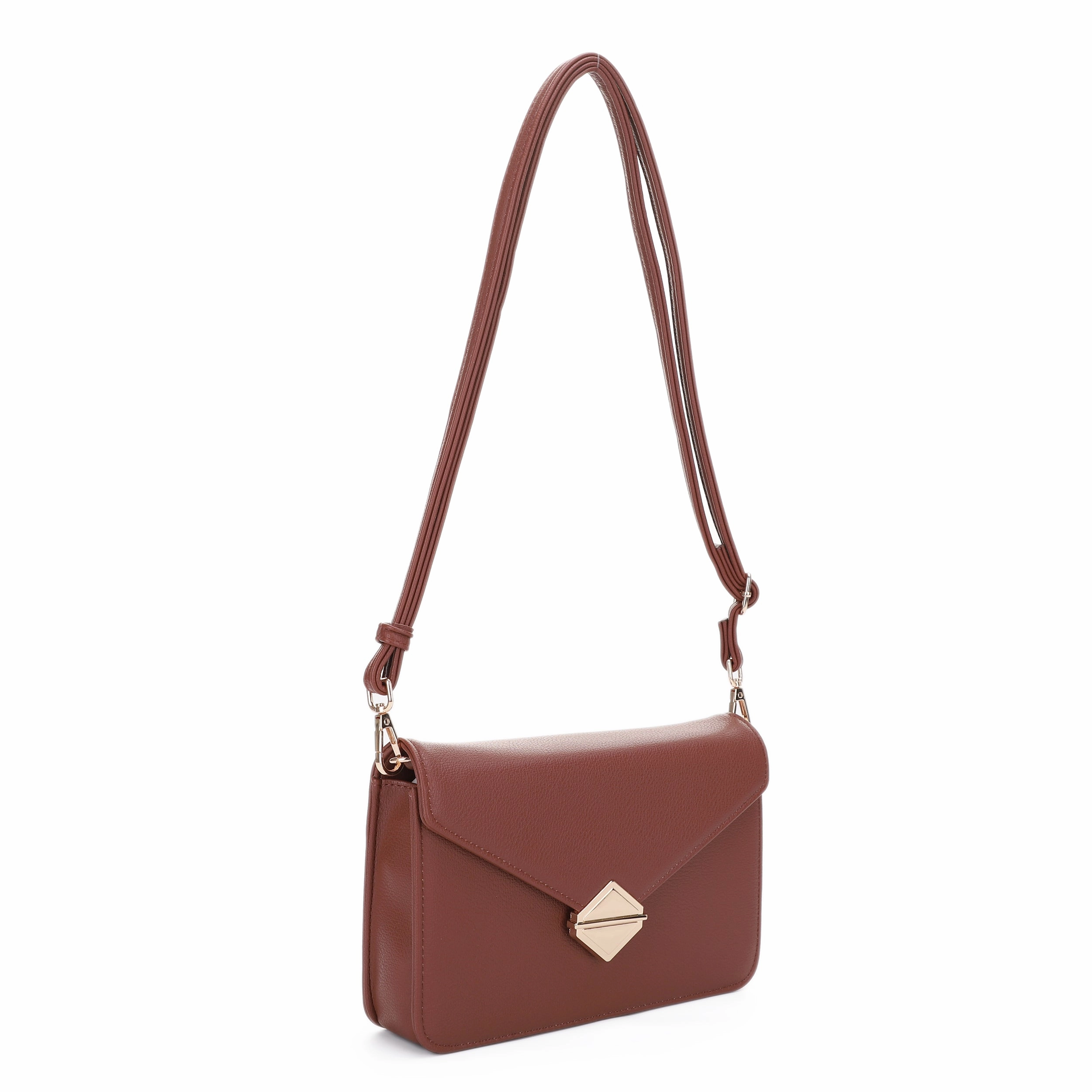 Minimal Look Outdoor journey Hila Metal Hardware Envelope Flap Crossbody Bag