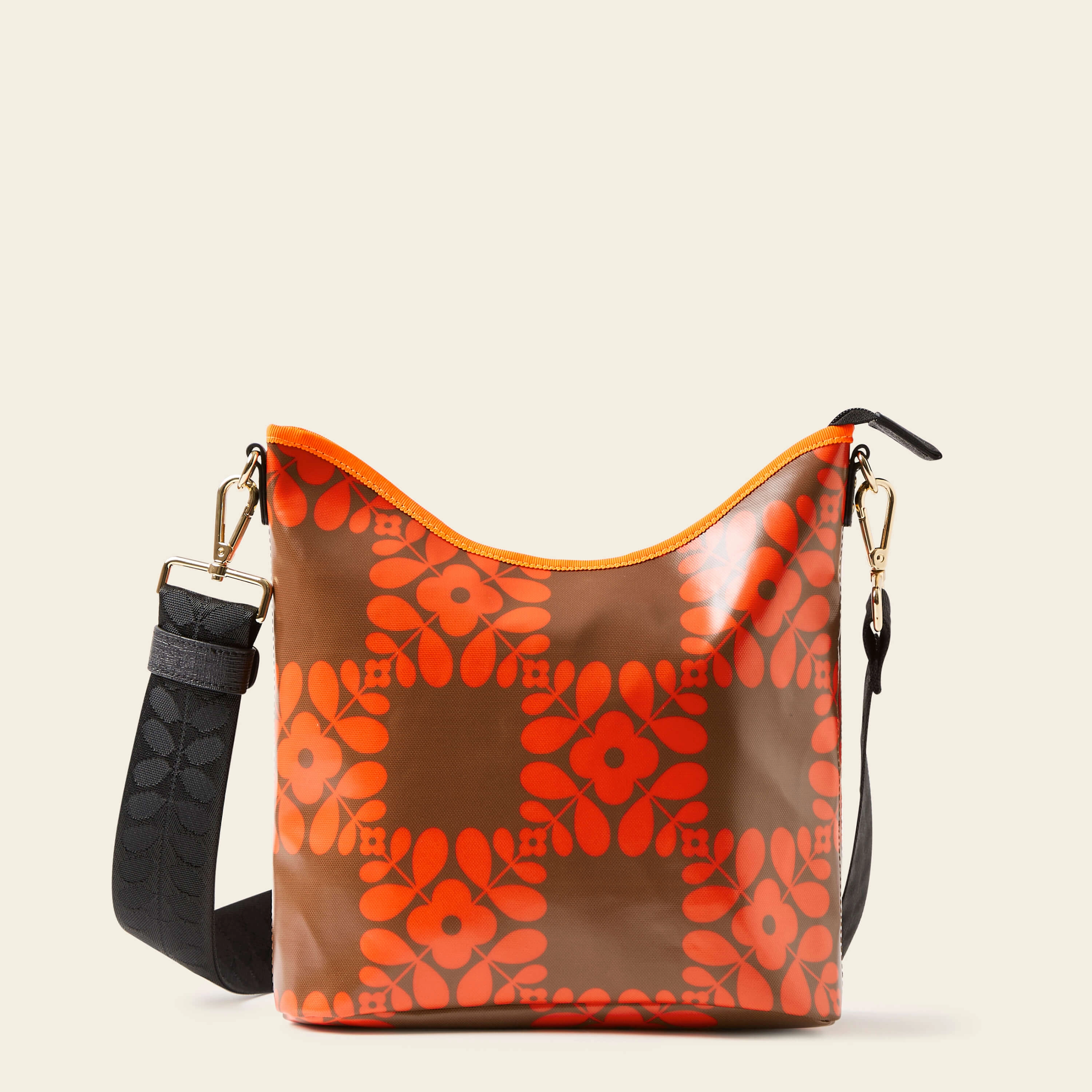 Cross Carry Crossbody - Lattice Flower Tile Conker Practical Design