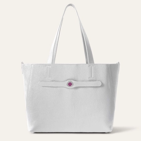 Sarah Tote | Soft Metallic Silver with Silver hardware City Style