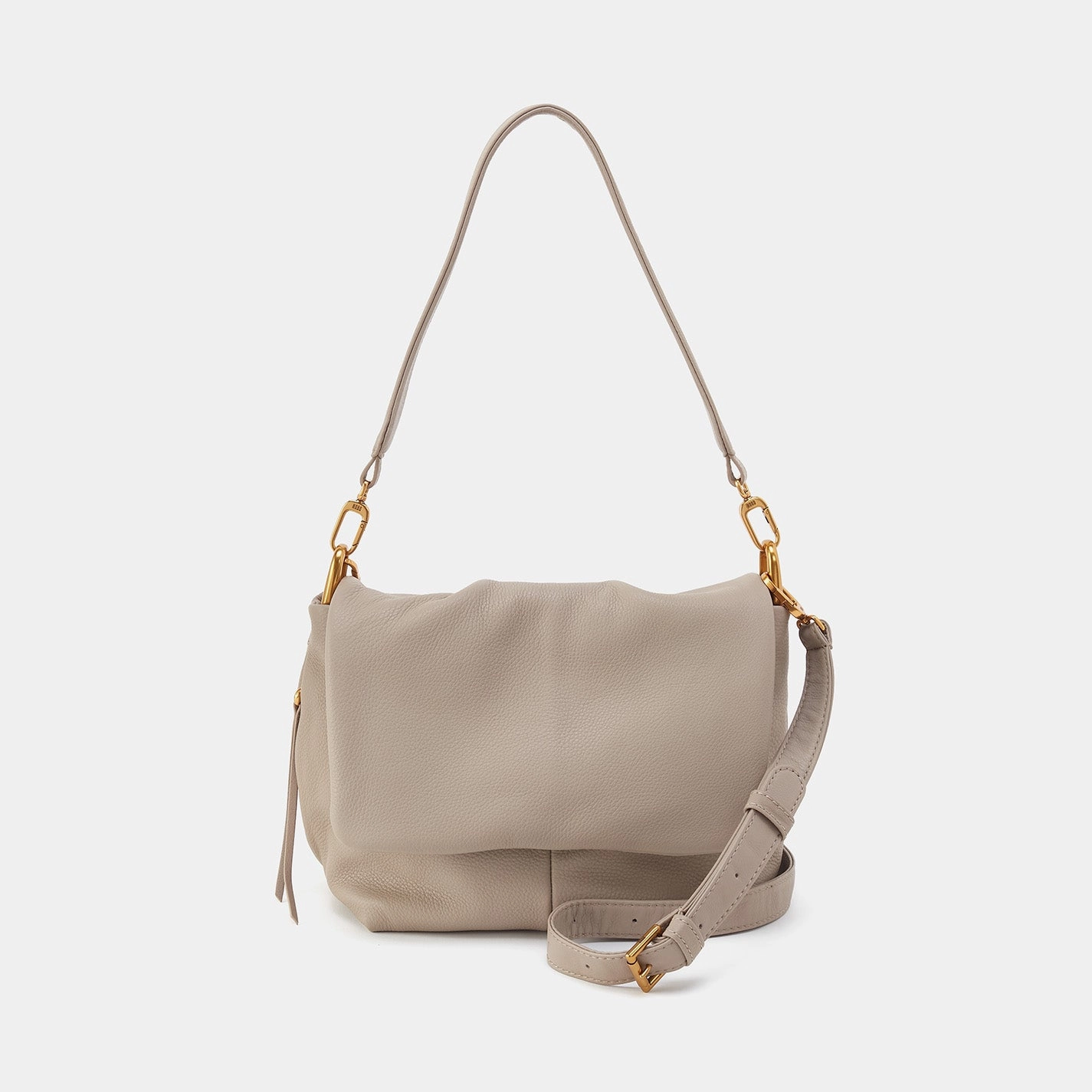 Harley Convertible Shoulder Bag In Pebbled Leather - Taupe Work Necessity