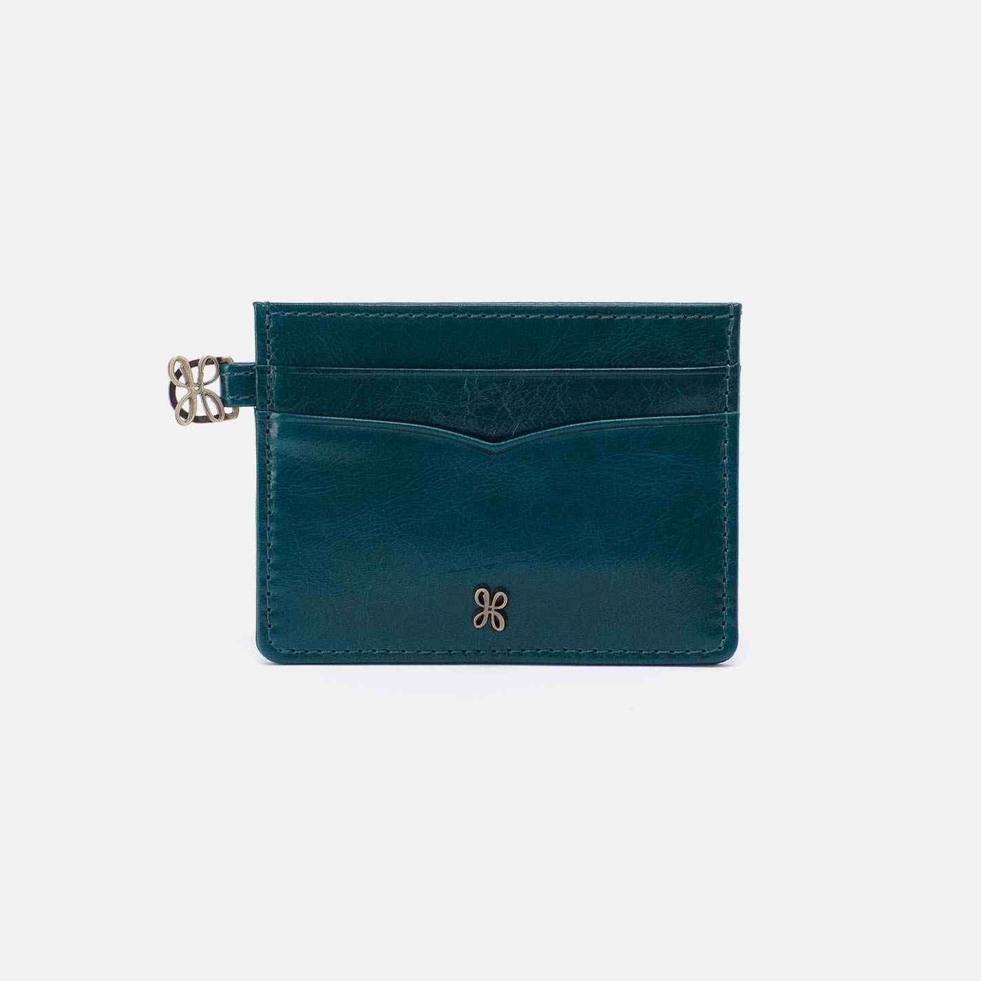 Charmed Card Case in Polished Leather - Wild Bluegrass Minimal Feature Urban Fashion