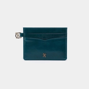 Professional Simplicity Modern Durability Charmed Card Case in Polished Leather - Wild Bluegrass