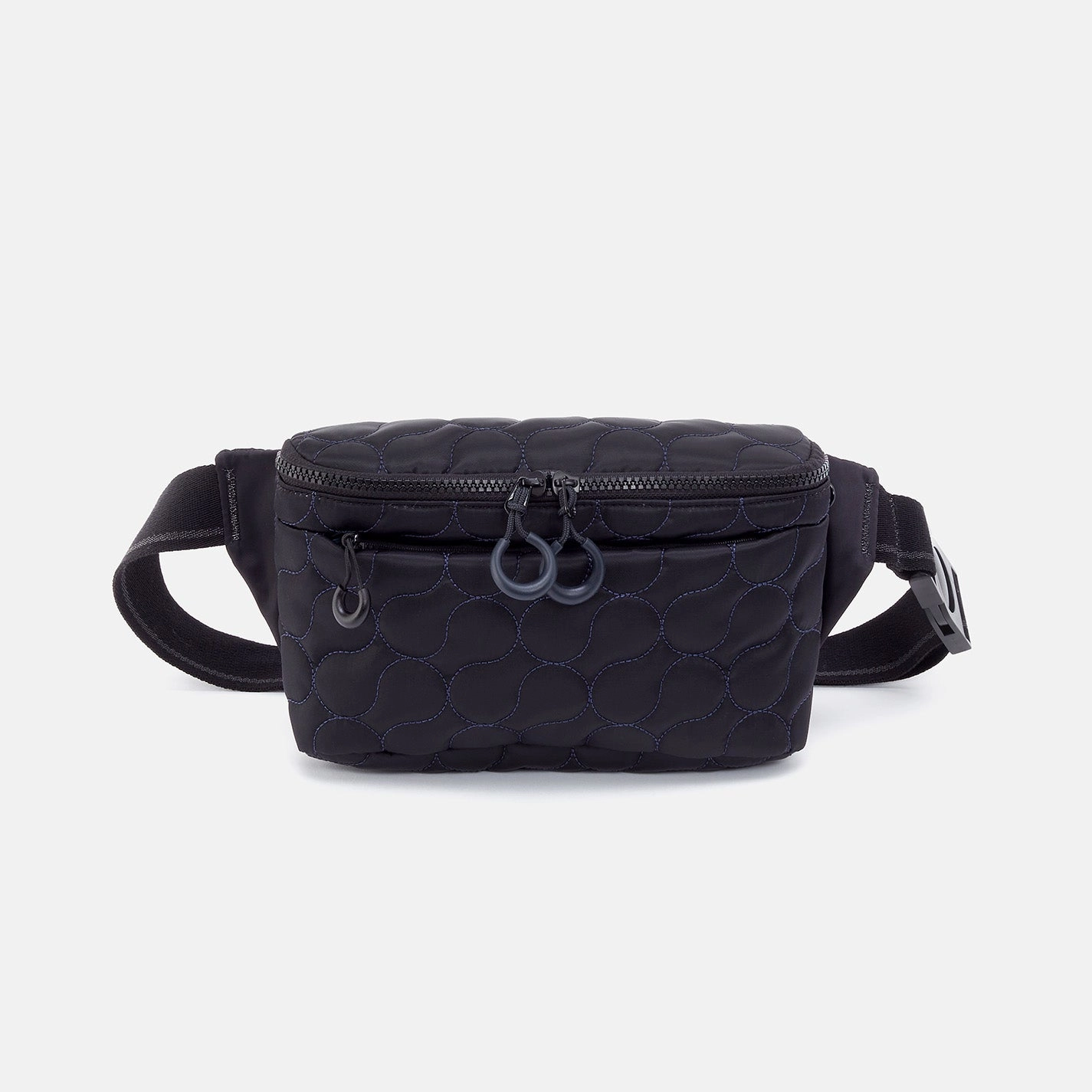 Everyday Use BE HOLD Quilted Belt Bag in CaRefiber recycled nylon - Jet with Ocean Quilt