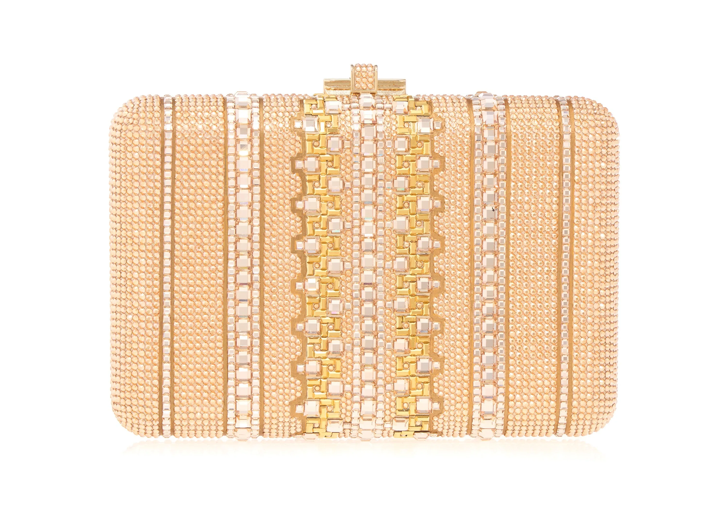 Slim Slide Crystal Lattice Champagne Sleek travel pouch Versatile everyday tote