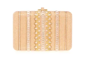 Slim Slide Crystal Lattice Champagne Sleek travel pouch Versatile everyday tote