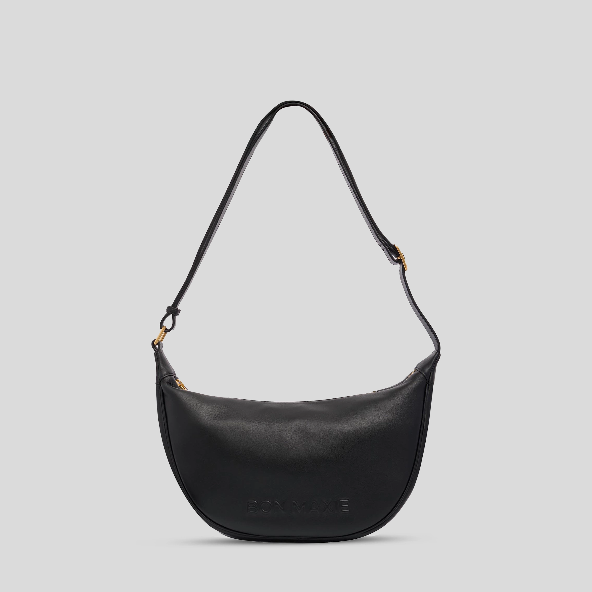 Slouchy Crescent Bag in smooth nappa leather -- Black Durable materials that withstand daily wear Functional Everyday Gear