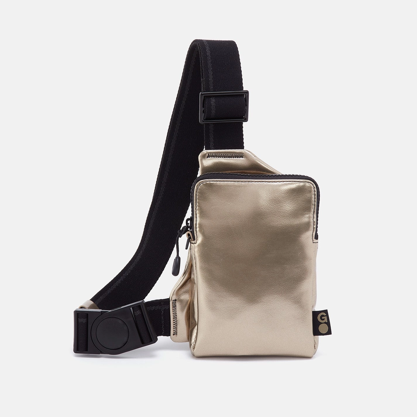 Stylish Practicality Everyday Functionality DIALED IN Phone Bag in EverShine nylon - Coffee Gold Metallic