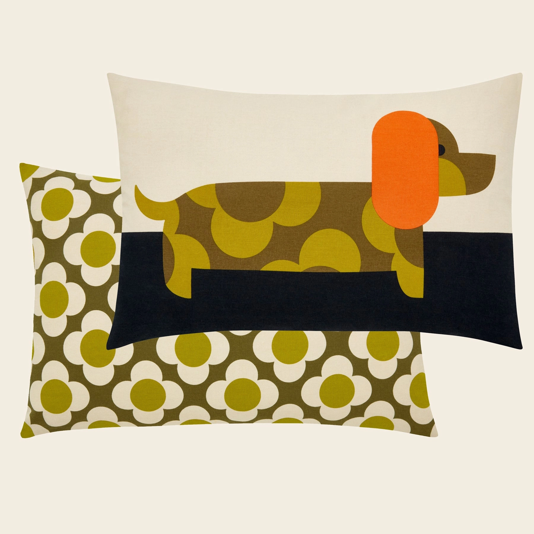 Dachshund Cushion - Yellow Outdoor Comfort Soft Texture