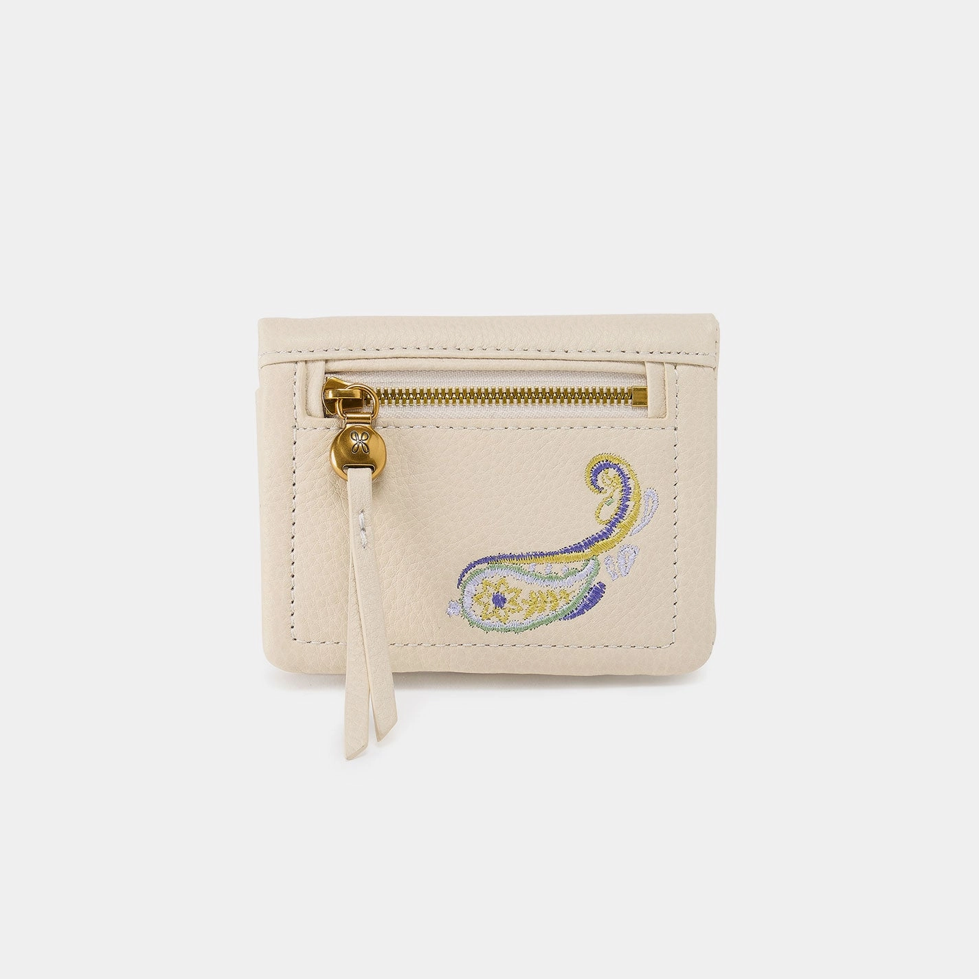Lumen Mini Wallet In Pebbled Leather - Embroidered Birch Daily Functionality