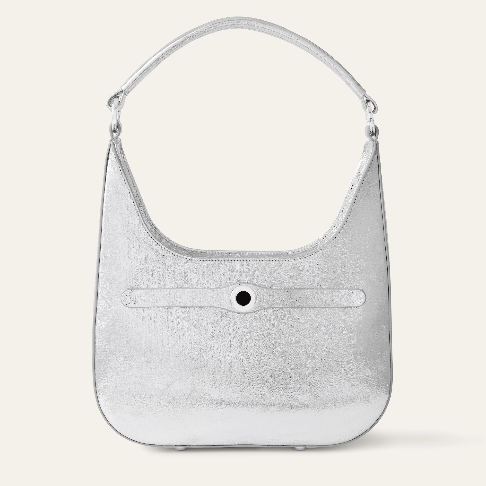 Florence Shoulder Bag | Metallic Silver with Silver hardware Weekend Escape Modern Design