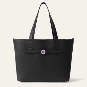 Sarah Tote Signature | Black with Silver hardware Minimalist Reliability