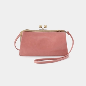 Lightweight Design Utility Focus Smart Style Lauren Frame Crossbody In Polished Leather - Rose