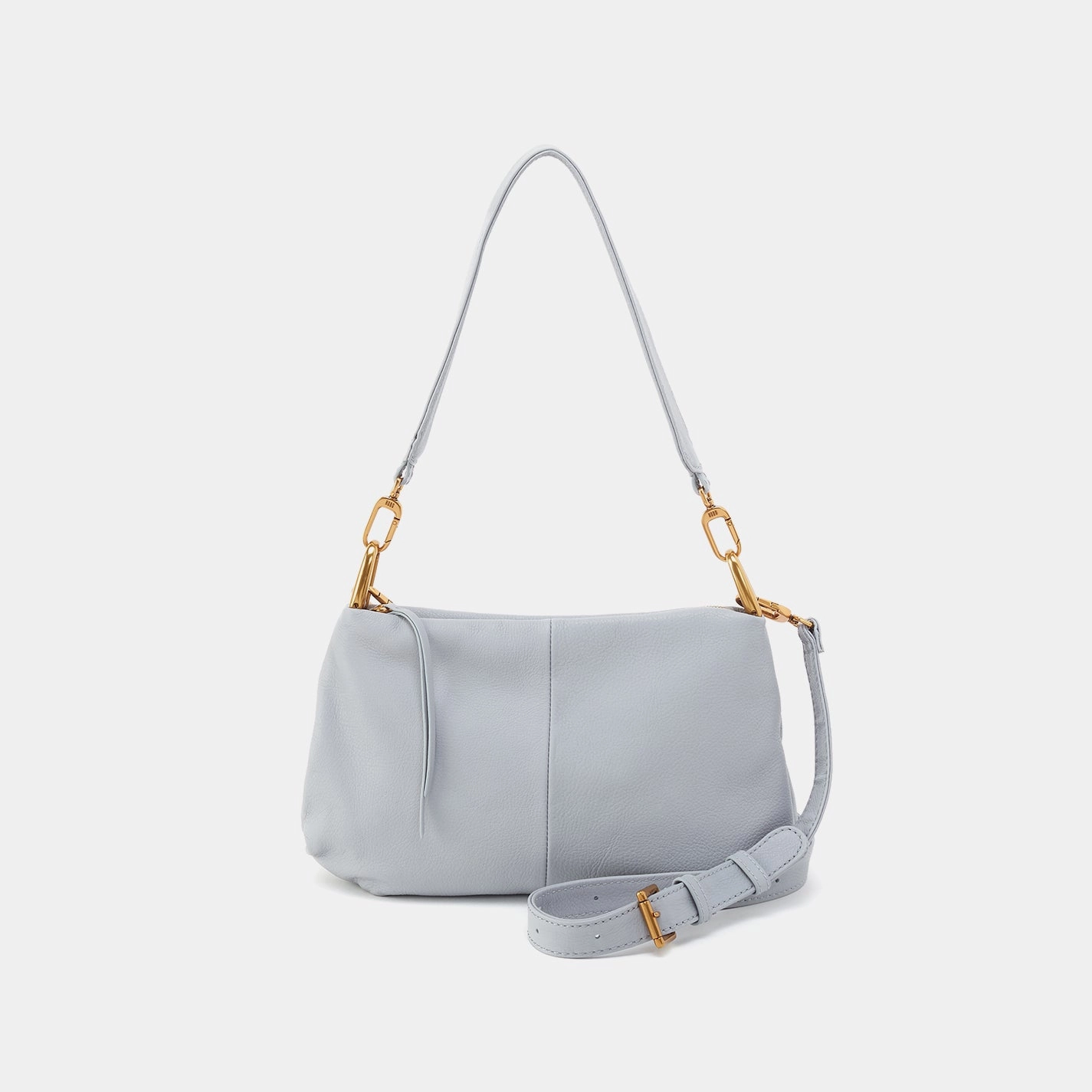 Casual Comfort Functional Lifestyle Advance Shoulder Bag In Pebbled Leather - Blue Pearl
