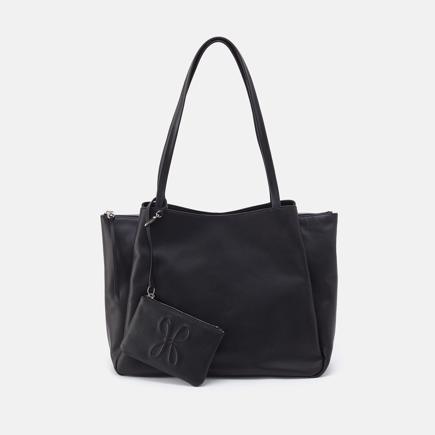 Essential Large Tote In Soft Saffiano Leather - Black Lightweight Journey Minimal Utility