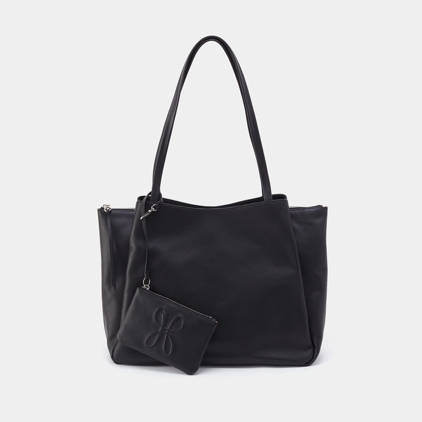 Effortless Organizer Essential Large Tote In Soft Saffiano Leather - Black