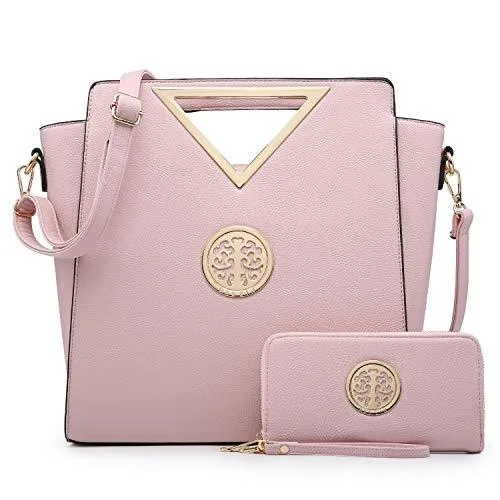 Casual Ready Hidden Pocket Fashion Design Chic Triangle Handle Shoulder Bag with Matching Wallet l Dasein