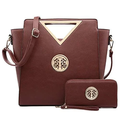 Neat Finish Soft Edge Fashion Design Chic Triangle Handle Shoulder Bag with Matching Wallet l Dasein