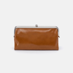 Lauren Clutch-Wallet in Polished Leather - Truffle Youthful Vibe